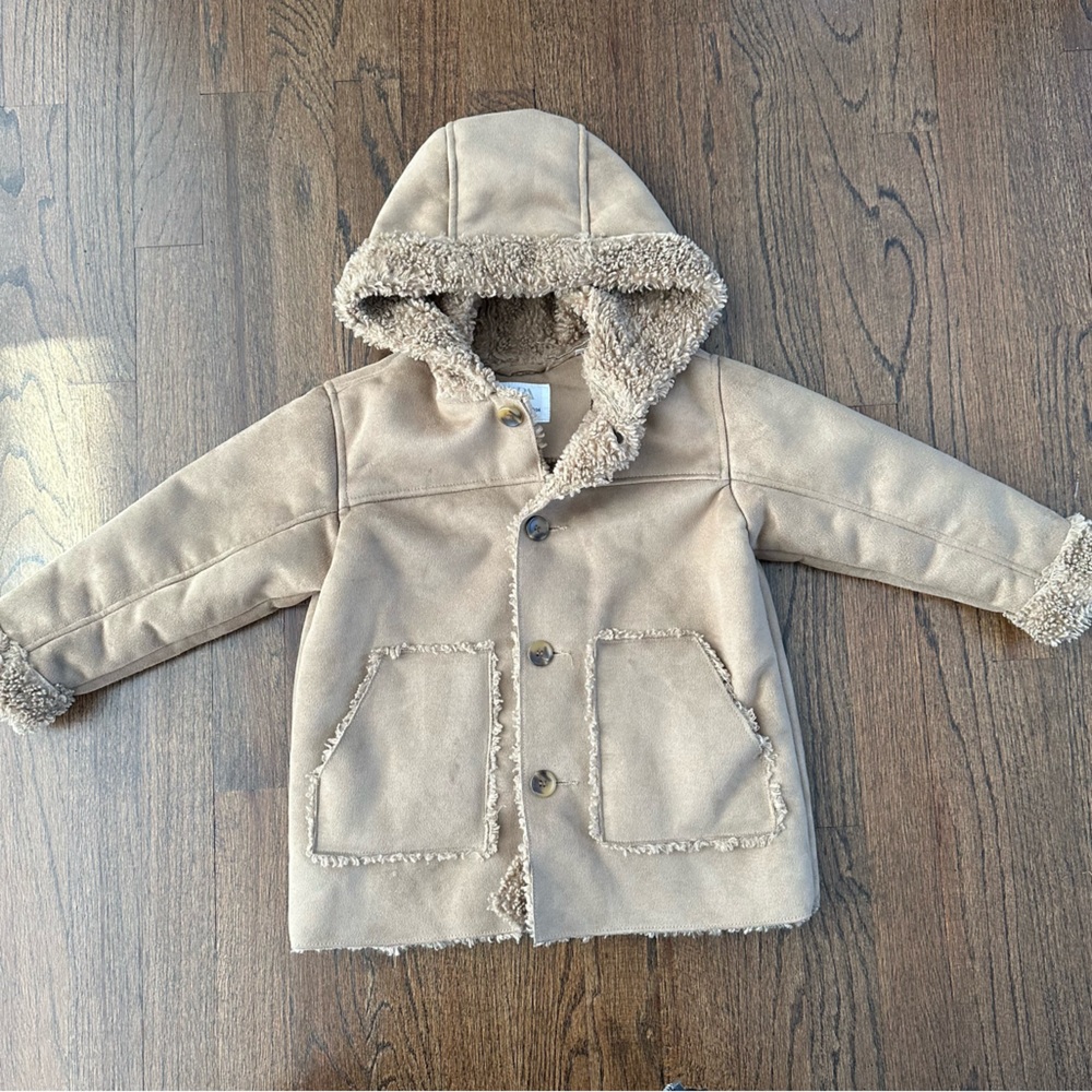 Zara Boys faux shearling coat